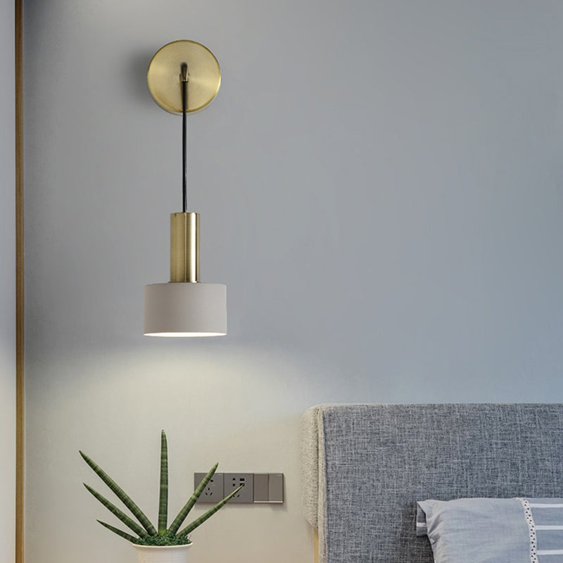 Frendorf | Postmoderne Kleine Wandhängende Lampe Metallic Einzel-Glühbirne Nachttisch Lesewandlampe