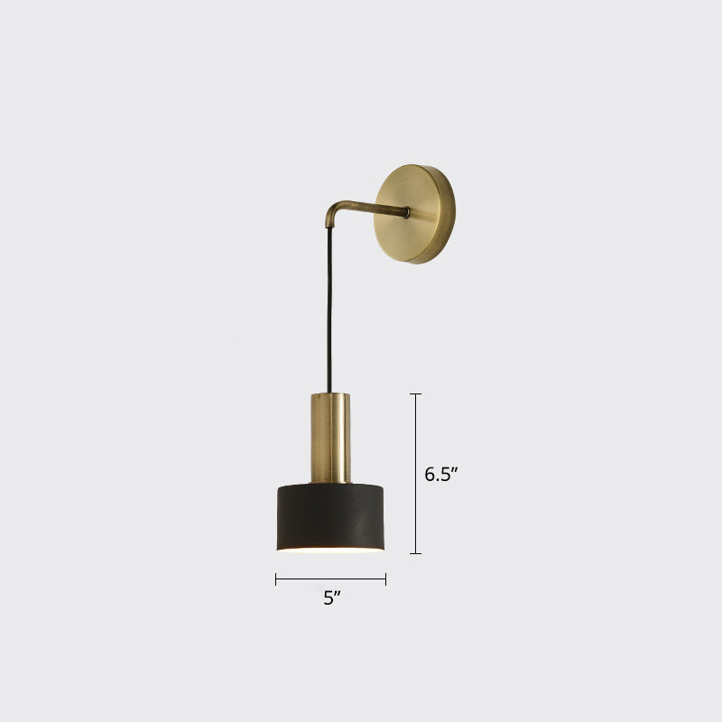 Frendorf | Postmoderne Kleine Wandhängende Lampe Metallic Einzel-Glühbirne Nachttisch Lesewandlampe