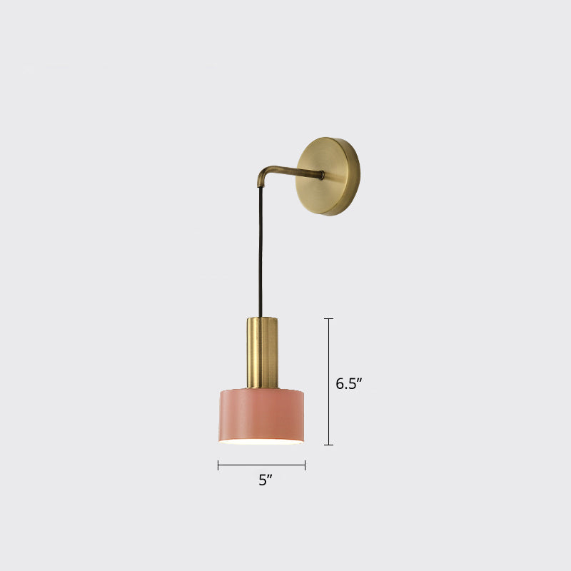 Frendorf | Postmoderne Kleine Wandhängende Lampe Metallic Einzel-Glühbirne Nachttisch Lesewandlampe