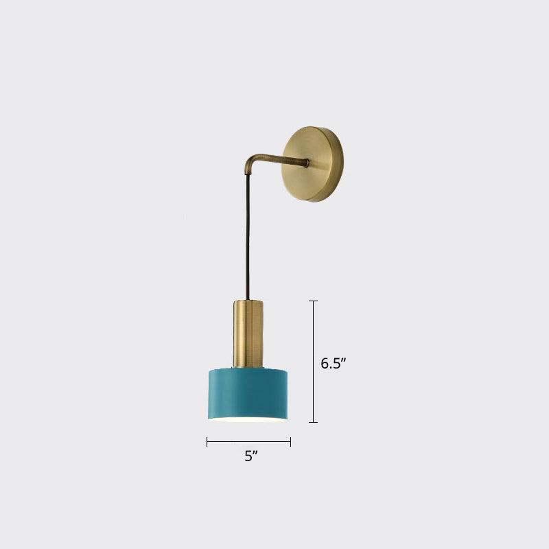 Frendorf | Postmoderne Kleine Wandhängende Lampe Metallic Einzel-Glühbirne Nachttisch Lesewandlampe