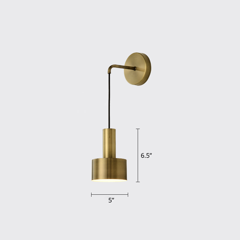 Frendorf | Postmoderne Kleine Wandhängende Lampe Metallic Einzel-Glühbirne Nachttisch Lesewandlampe