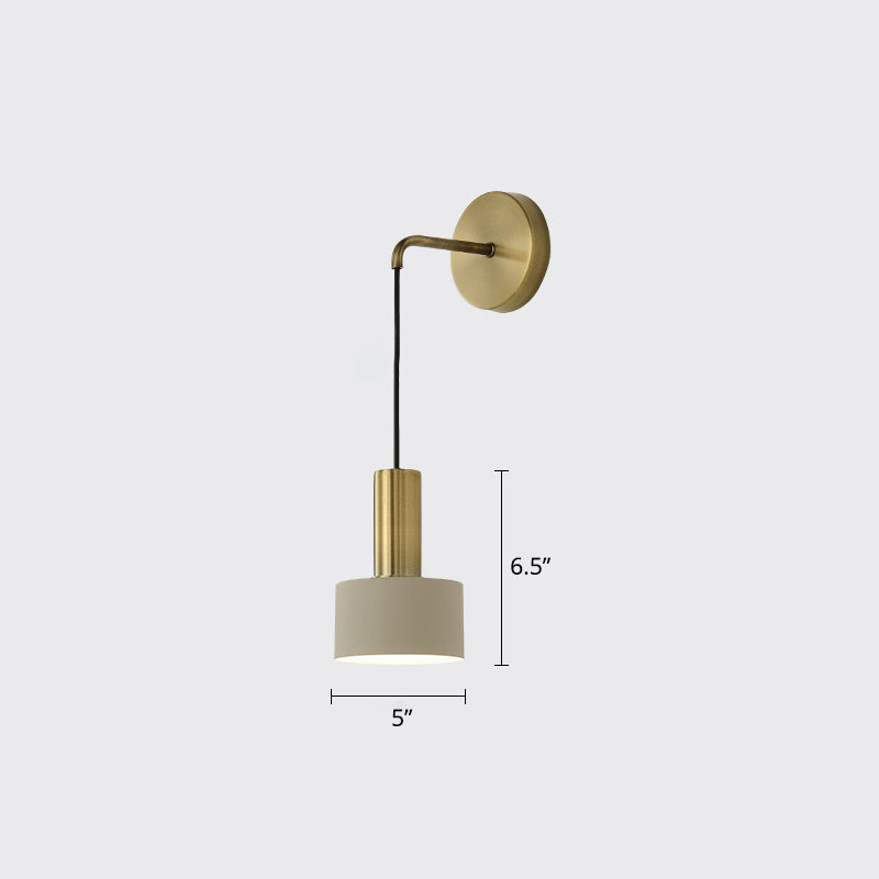 Frendorf | Postmoderne Kleine Wandhängende Lampe Metallic Einzel-Glühbirne Nachttisch Lesewandlampe