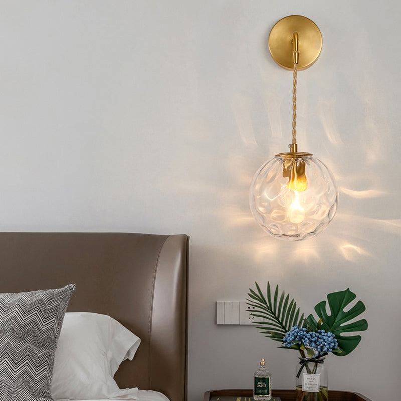 Frendorf | Postmoderne Kleine Wandhängende Lampe Metallic Einzel-Glühbirne Nachttisch Lesewandlampe