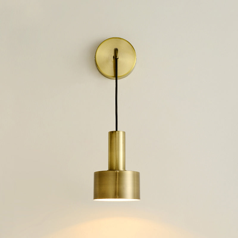 Frendorf | Postmoderne Kleine Wandhängende Lampe Metallic Einzel-Glühbirne Nachttisch Lesewandlampe