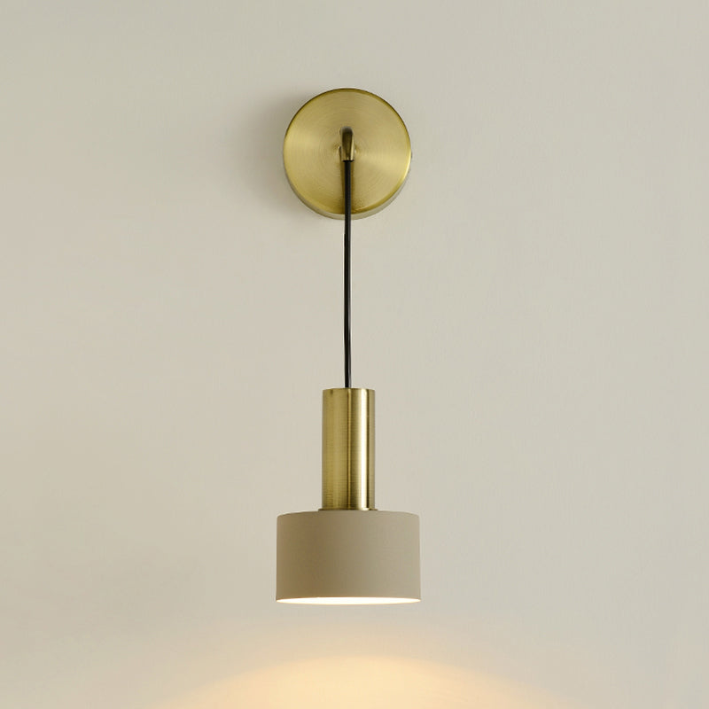 Frendorf | Postmoderne Kleine Wandhängende Lampe Metallic Einzel-Glühbirne Nachttisch Lesewandlampe