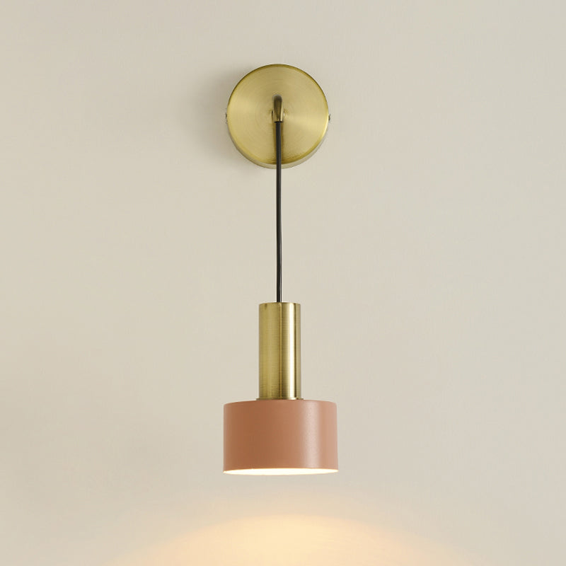Frendorf | Postmoderne Kleine Wandhängende Lampe Metallic Einzel-Glühbirne Nachttisch Lesewandlampe