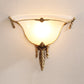 Frendorf | Kegel Wandlamp Traditioneel Wit Glas 1 Kop Messing Wandlamp Verlichting voor Woonkamer, 10"/13" Breed