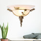 Frendorf | 1 Glühbirne Breite Flare Wandlampe Tradition Weiß/Gelbes Glas Wandleuchte mit Blumen-Deko nach Links/Rechts