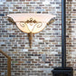 Frendorf | Traditionele Trompet Wandlamp Witte/Gele Glas 1 Lamp Muur Gemonteerde Verlichtingsarmatuur met Blad Deco voor Trap