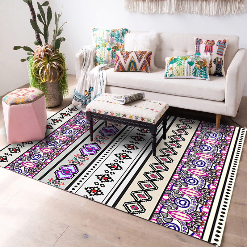 Multi-Color Geo Print Teppich Polyester Western Innen Teppich Rutschfeste Rückseite Fleckenresistenter Bereich Teppich für Wohnzimmer