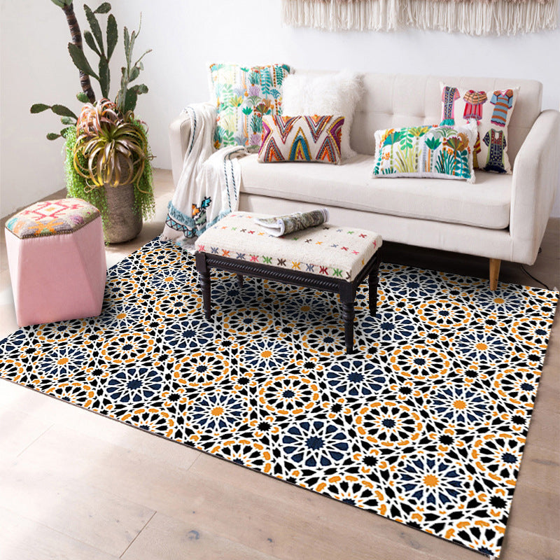 Multi-Color Geo Print Teppich Polyester Western Innen Teppich Rutschfeste Rückseite Fleckenresistenter Bereich Teppich für Wohnzimmer