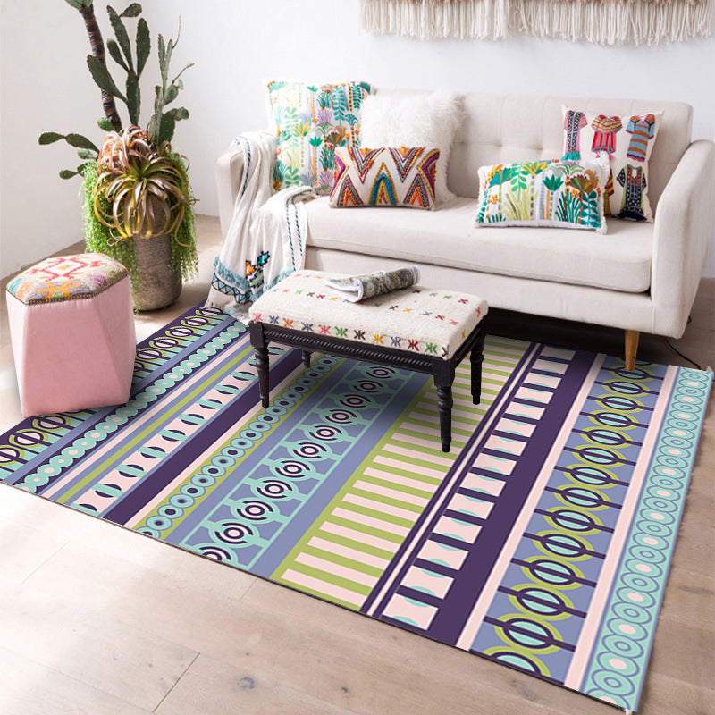 Multi-Color Geo Print Teppich Polyester Western Innen Teppich Rutschfeste Rückseite Fleckenresistenter Bereich Teppich für Wohnzimmer