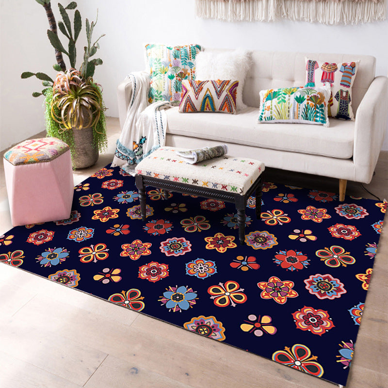 Multi-Color Geo Print Teppich Polyester Western Innen Teppich Rutschfeste Rückseite Fleckenresistenter Bereich Teppich für Wohnzimmer