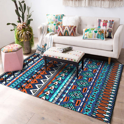 Multi-Color Geo Print Teppich Polyester Western Innen Teppich Rutschfeste Rückseite Fleckenresistenter Bereich Teppich für Wohnzimmer