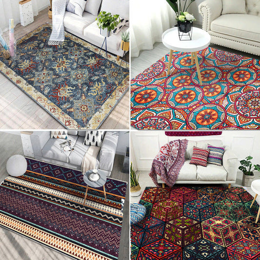 Frendorf | Boho-Chic Wohnzimmer Teppich Multifunktionale Farbe Geometrisches Muster Innen Teppich rutschfeste Rückseite einfache Pflege Bereich Teppich