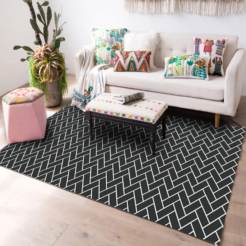 Designer Wohnzimmerteppich Mehrfarbig Geometrisches Muster Innenbereich Teppich Polypropylen Anti-Rutsch-Rücken Bereichsteppich