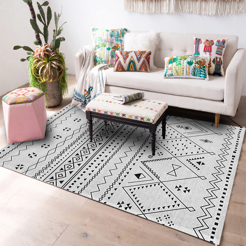 Designer Wohnzimmerteppich Mehrfarbig Geometrisches Muster Innenbereich Teppich Polypropylen Anti-Rutsch-Rücken Bereichsteppich