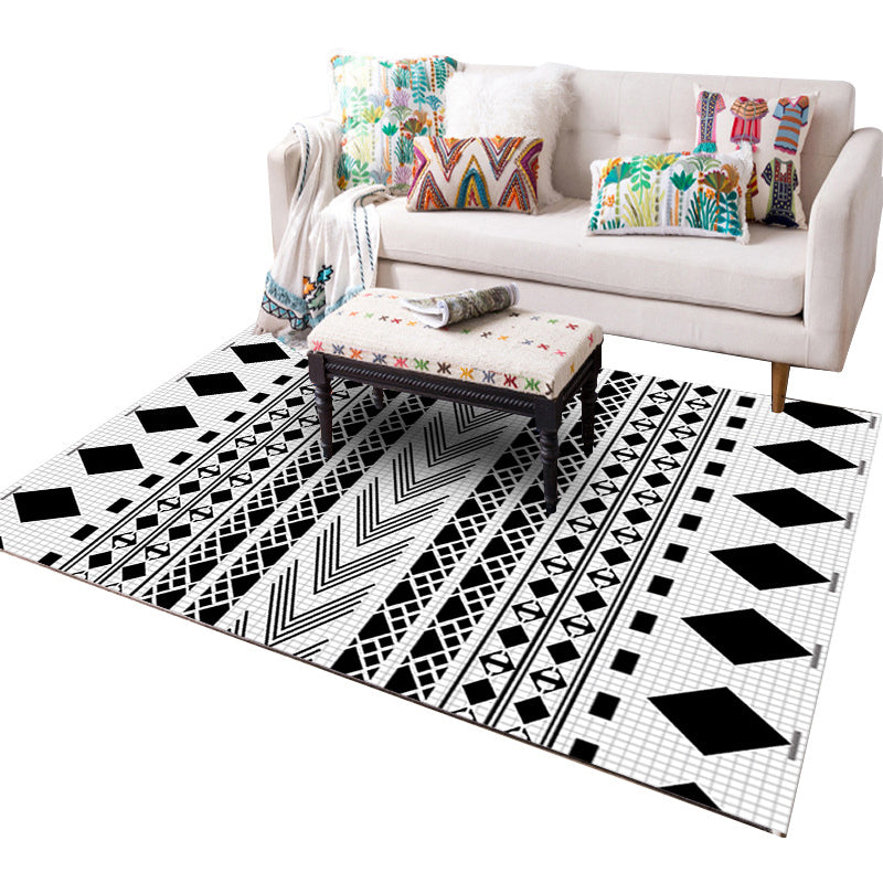 Frendorf | Designer Wohnzimmer Teppich Mehrfarbig Geometrisches Muster Innen Teppich Polypropylen Antirutsch-Unterseite Bereichsteppich