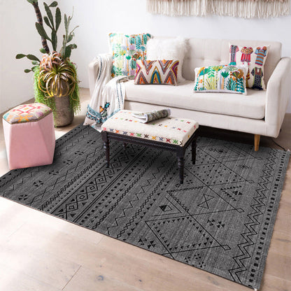 Frendorf | Designer Wohnzimmer Teppich Mehrfarbig Geometrisches Muster Innen Teppich Polypropylen Antirutsch-Unterseite Bereichsteppich