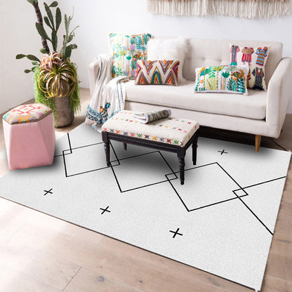 Designer Wohnzimmerteppich Mehrfarbig Geometrisches Muster Innenbereich Teppich Polypropylen Anti-Rutsch-Rücken Bereichsteppich