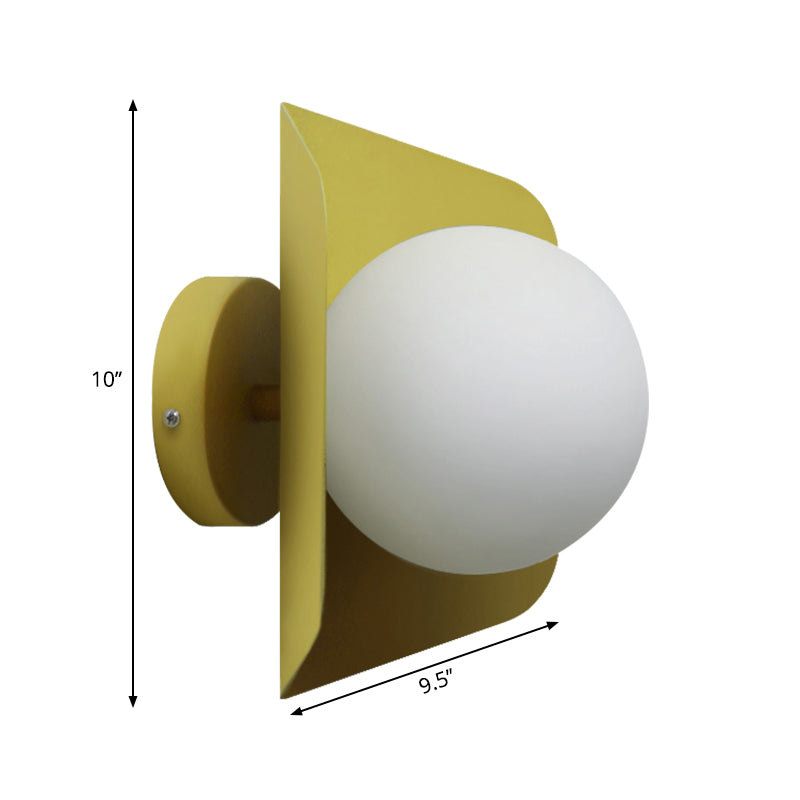 Frendorf | 1 Licht Orb Shade Wandleuchte Kinder Metall Glas Wandleuchte mit Candy Farbe für Kinderzimmer