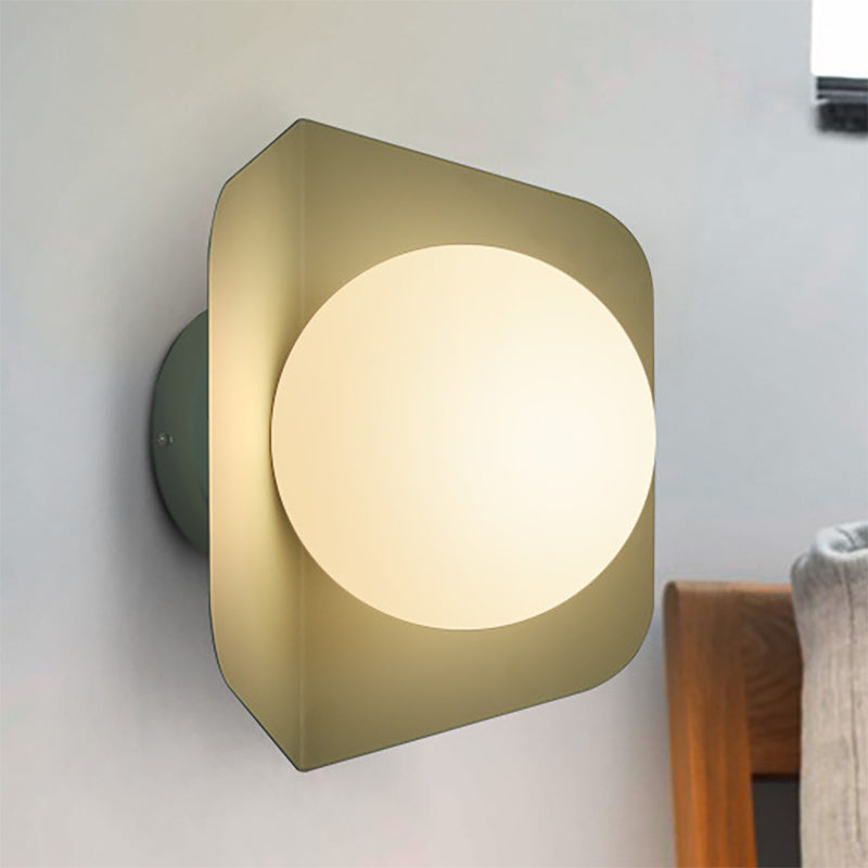 Frendorf | 1 Licht Orb Shade Wandleuchte Kinder Metall Glas Wandleuchte mit Candy Farbe für Kinderzimmer