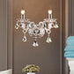 Frendorf | 2-Kopf Kerzen Wandlicht Traditionelle Cognac Kristall Wandlampe für Schlafzimmer