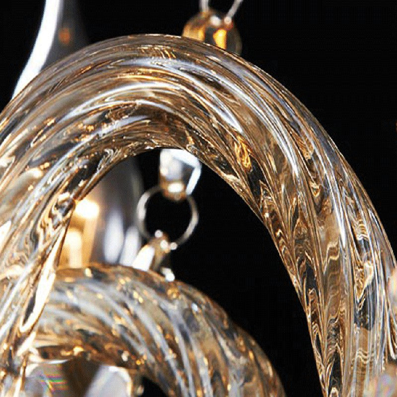 Frendorf | 2-Kopf Kerzen Wandlicht Traditionelle Cognac Kristall Wandlampe für Schlafzimmer
