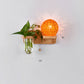 Frendorf | 1-Licht Rattan Wandleuchte Nordic Ball Wohnzimmer Wandleuchte mit Zugkette und Pflanzenpot