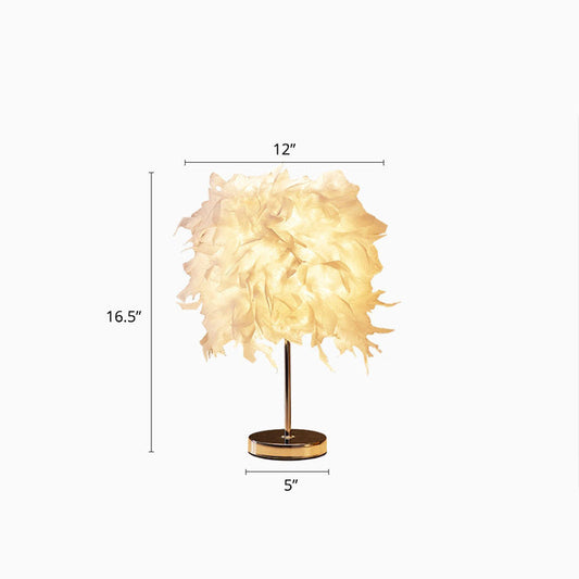 Weißer zylindrischer Nachttischlampe Einfachheit Einzelne Glühbirne Feder Nachttischlampe