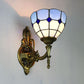 Frendorf | Wand Sconces Lampe Retro Tiffany Buntglas 1 Licht Wandmontage Licht in Gelb/Blau für Flur