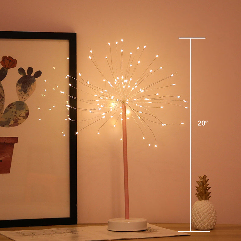 Frendorf | Künstlerische Perlbaum LED Tischlampe Metall Mädchen Nachttisch Batterie betrieben Nachtlicht
