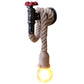 Frendorf | 1-Licht Wasserhahn Wandleuchte Industrielle Schwarze Eisen Wandlichtarmatur mit Seilstecker