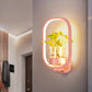 Frendorf | Künstlerische Loop-förmige Wandlampe Metall Nachttisch Wandlicht mit klarem Glas PflanzenTopf