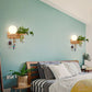 Frendorf | Roomwitte Glazen Geometrische Wandlamp Art Deco 1 Hoofdbedlamp Wandgemonteerd Licht met Plantencontainer en Houten Plank