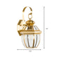Frendorf | 1 Glühbirnen-Glas-Halterlampe Tradition Klarglas Wandbeleuchtung Leuchte in Schwarz/Messing für Nachttische