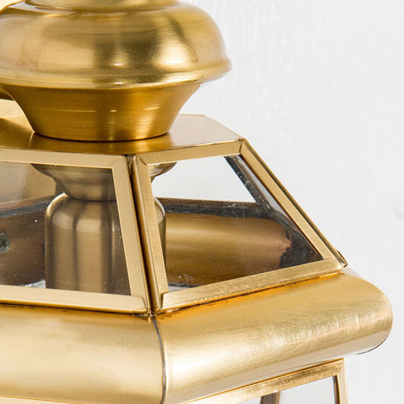 Frendorf | 1 Glühbirnen-Glas-Halterlampe Tradition Klarglas Wandbeleuchtung Leuchte in Schwarz/Messing für Nachttische