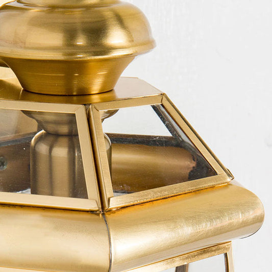 Frendorf | 1 Glühbirnen-Glas-Halterlampe Tradition Klarglas Wandbeleuchtung Leuchte in Schwarz/Messing für Nachttische