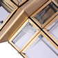 Frendorf | Hexagoon Helder Glas Wandlamp Traditie 1 Hoofd Messing Opbouw Wandlicht voor Trap