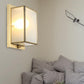 Frendorf | Messing Rechthoekige Wandlamp Traditionary Wit Glas 1/2 Koppen Muur Bevestigde Verlichting voor Woonkamer