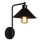 Frendorf | Konische Nachttischleseleuchte Retro Metall 1-Licht Schwarze Wandmontierte Lampe mit Rollkante
