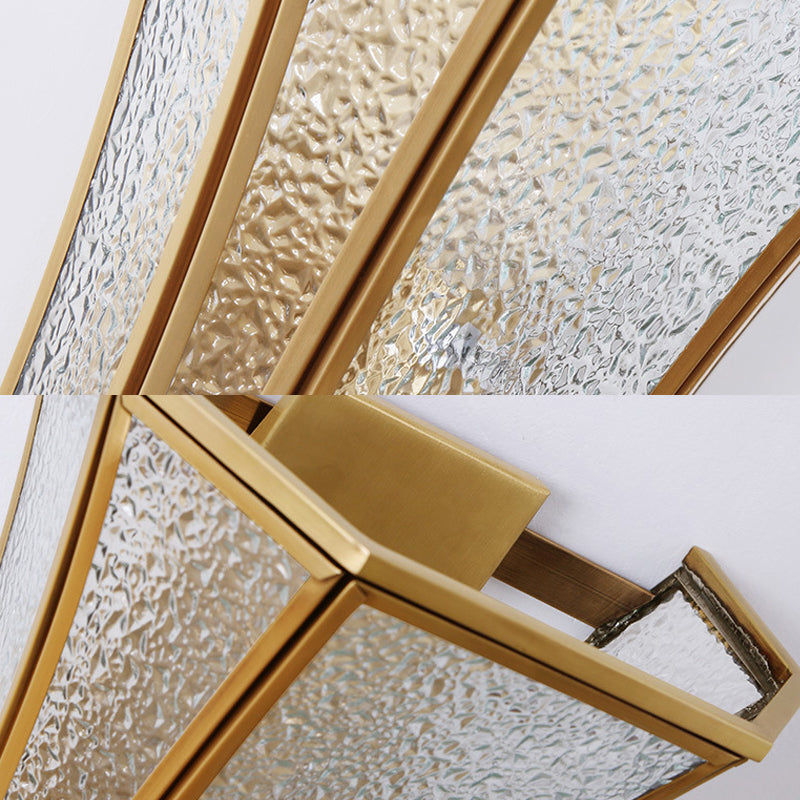 Frendorf | 1 Glühbirne Flared Wandleuchte Tradition Texturiertes Glas Wandbeleuchtung Fixture in Messing mit Treppe