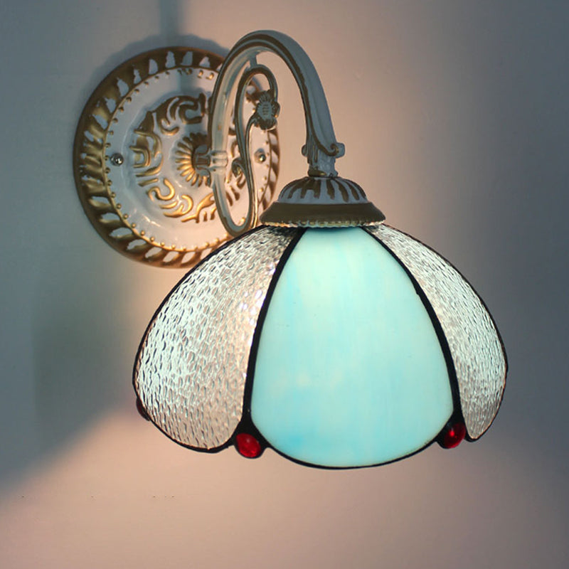 Frendorf | 1-Hoofdschaal Wandlamp Tiffany-stijl Handgemaakt Glazen Wandlamp voor Woonkamer