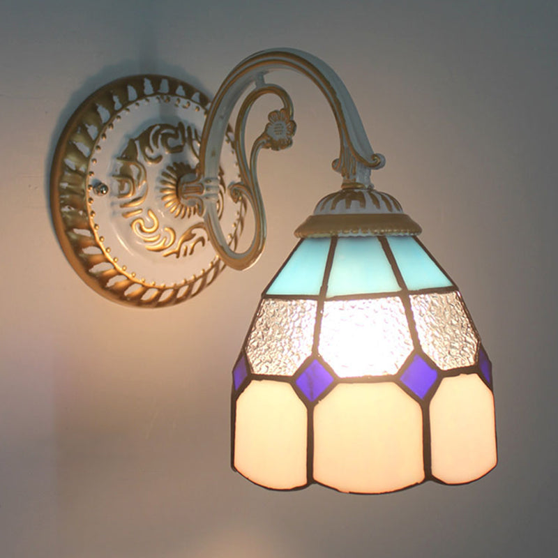 Frendorf | 1-Hoofdschaal Wandlamp Tiffany-stijl Handgemaakt Glazen Wandlamp voor Woonkamer