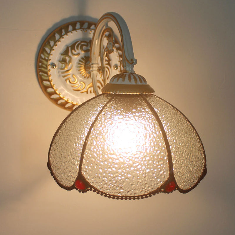 Frendorf | 1-Hoofdschaal Wandlamp Tiffany-stijl Handgemaakt Glazen Wandlamp voor Woonkamer