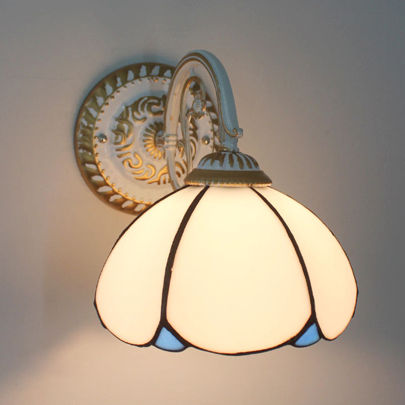 Frendorf | 1-Hoofdschaal Wandlamp Tiffany-stijl Handgemaakt Glazen Wandlamp voor Woonkamer