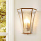 Frendorf | 1 Glühbirne Flared Wandleuchte Tradition Texturiertes Glas Wandbeleuchtung Fixture in Messing mit Treppe