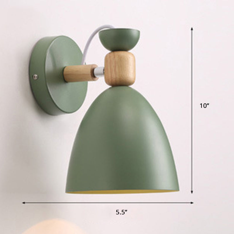 Einzelnes Nachttisch Wandmontierte Leselampe Macaron Adjustable Wandlampe mit Glockenmetallschirm