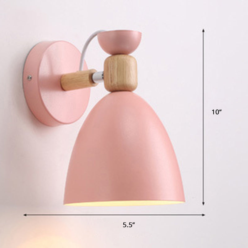 Einzelnes Nachttisch Wandmontierte Leselampe Macaron Adjustable Wandlampe mit Glockenmetallschirm
