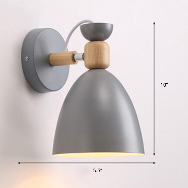 Einzelnes Nachttisch Wandmontierte Leselampe Macaron Adjustable Wandlampe mit Glockenmetallschirm